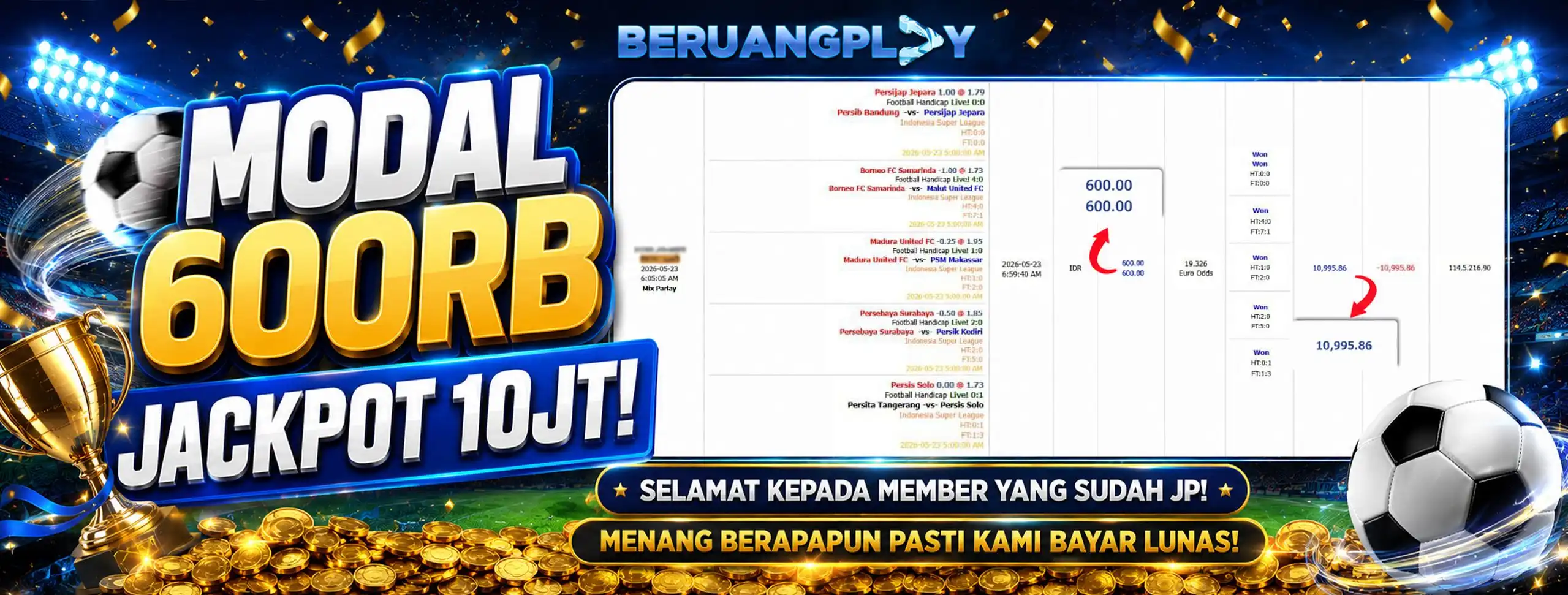BUKTI KEMENANGAN MIX PARLAY