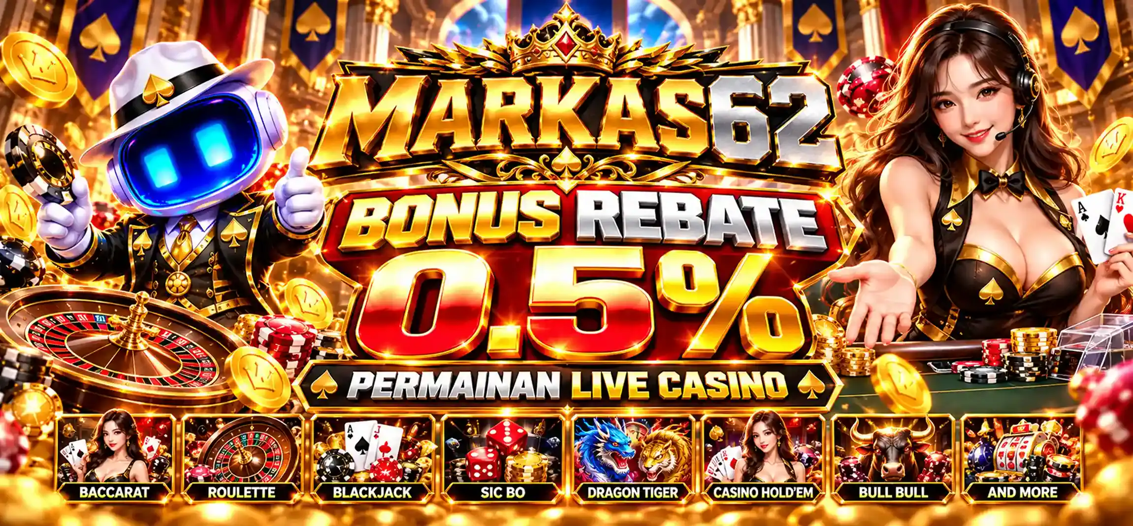 BONUS REBATE 0,5% LIVE CASINO